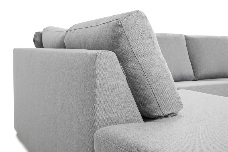 Crazy 4-sits Vänstervänd U-formad Large Soffa med Divan och Schäslong i Tyg - Grå - Möbler - Soffa - Divansoffa & schäslongsoffa - 4 sits soffa med divan