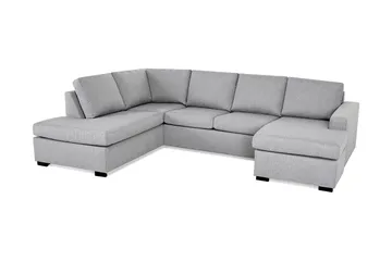 Crazy 4-sits Vänstervänd U-formad Large Soffa med Divan och Schäslong i Tyg - Grå - Möbler - Soffa - Divansoffa & schäslongsoffa - 4 sits soffa med divan