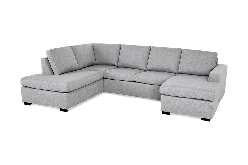 Crazy 4-sits Vänstervänd U-formad Large Soffa med Divan och Schäslong i Tyg - Grå - Möbler - Soffa - Divansoffa & schäslongsoffa - 4 sits soffa med divan