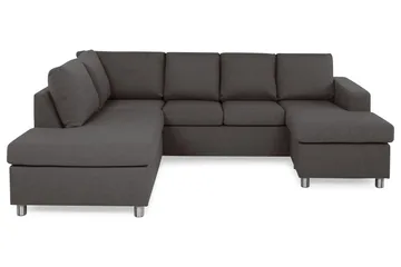 Crazy 4-sits Vänstervänd U-formad Small Soffa med Divan och Schäslong i Tyg - Mörkgrå - Möbler - Soffa - Divansoffa & schäslongsoffa - 4 sits soffa med divan