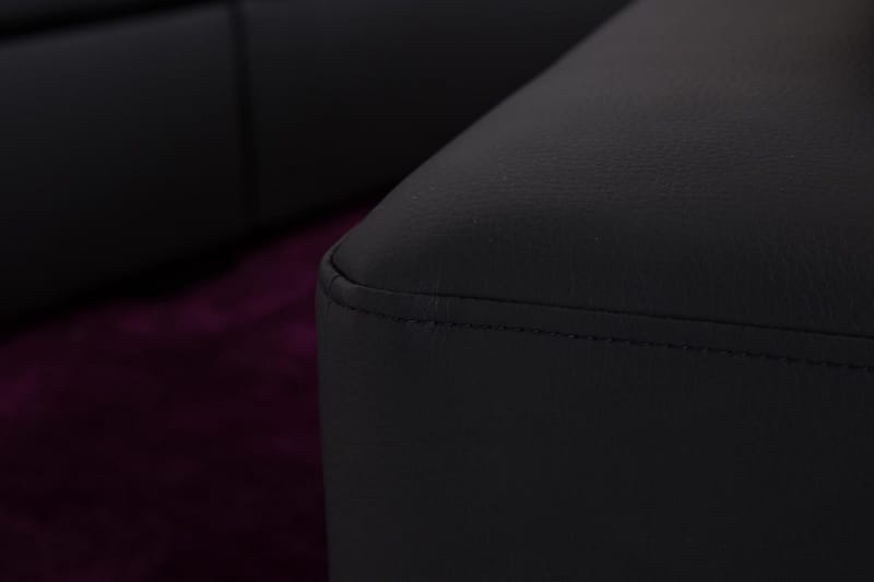 Crazy 5-sits Högervänd L-formad Schäslongsoffa i Konstläder - Svart - Möbler - Soffa - Divansoffa & schäslongsoffa - 4 sits soffa med divan