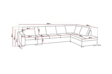 Crazy 5-sits Högervänd L-formad Schäslongsoffa i Konstläder - Svart - Möbler - Soffa - Divansoffa & schäslongsoffa - 4 sits soffa med divan