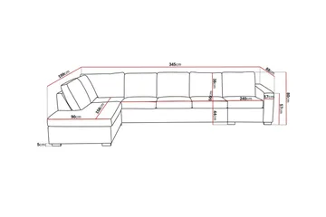 Crazy 5-sits Vänstervänd L-formad Schäslongsoffa i Konstläder - Svart - Möbler - Soffa - Divansoffa & schäslongsoffa - 4 sits soffa med divan