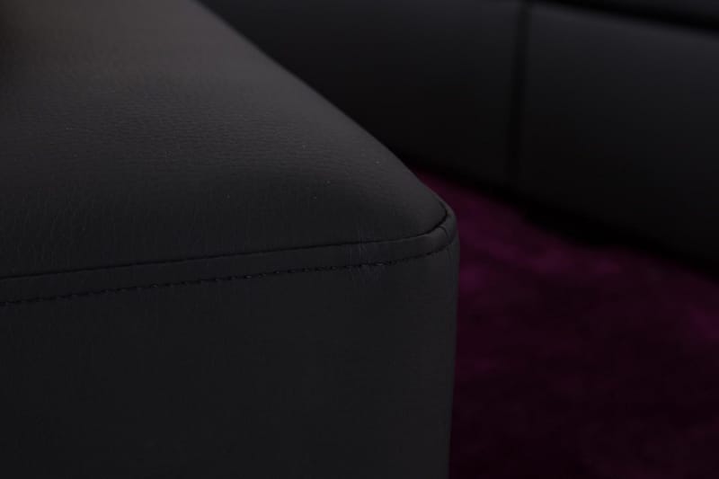 Crazy 5-sits Vänstervänd L-formad Schäslongsoffa i Konstläder - Svart - Möbler - Soffa - Divansoffa & schäslongsoffa - 4 sits soffa med divan