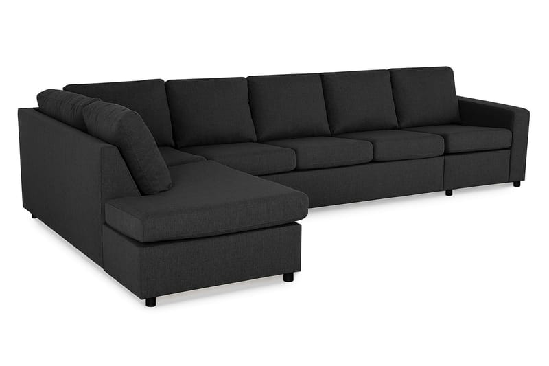 Crazy 5-sits Vänstervänd L-formad Schäslongsoffa i Tyg - Antracit - Möbler - Soffa - Divansoffa & schäslongsoffa - 4 sits soffa med divan