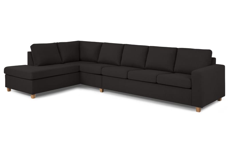 Crazy 5-sits Vänstervänd L-formad Schäslongsoffa i Tyg - Antracit - Möbler - Soffa - Divansoffa & schäslongsoffa - 4 sits soffa med divan