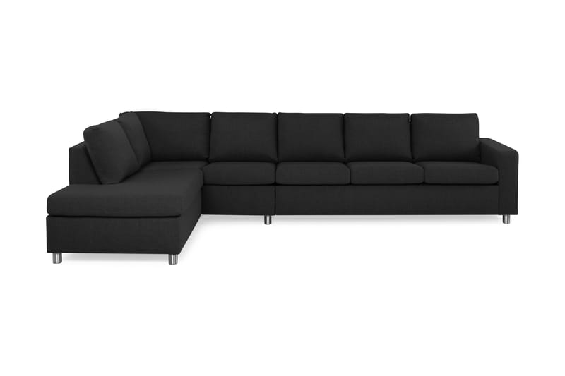 Crazy 5-sits Vänstervänd L-formad Schäslongsoffa i Tyg - Antracit - Möbler - Soffa - Divansoffa & schäslongsoffa - 4 sits soffa med divan