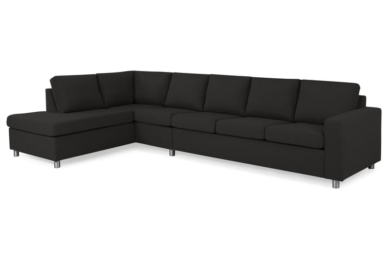 Crazy 5-sits Vänstervänd L-formad Schäslongsoffa i Tyg - Antracit - Möbler - Soffa - Divansoffa & schäslongsoffa - 4 sits soffa med divan