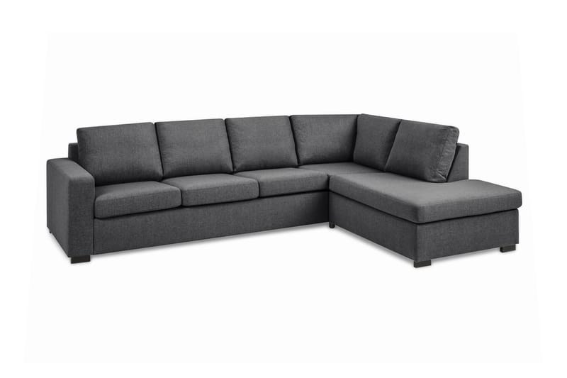 Crazy Limited Edition 4-sits Högervänd L-formad Schäslongsoffa i Tyg - Mörkgrå - Möbler - Soffa - Divansoffa & schäslongsoffa - 4 sits soffa med divan