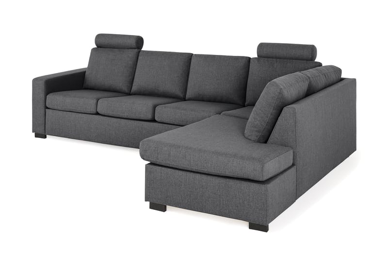 Crazy Limited Edition 4-sits Högervänd L-formad Schäslongsoffa i Tyg - Mörkgrå - Möbler - Soffa - Divansoffa & schäslongsoffa - 4 sits soffa med divan