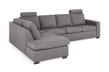 Crazy Limited Edition 4-sits Vänstervänd L-formad Djup Schäslongsoffa i Tyg - Grå - Möbler - Soffa - Divansoffa & schäslongsoffa - 4 sits soffa med divan