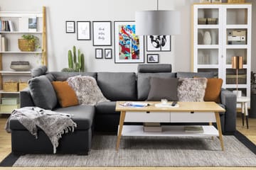 Crazy Limited Edition 4-sits Vänstervänd L-formad Schäslongsoffa i Tyg - Mörkgrå - Möbler - Soffa - Divansoffa & schäslongsoffa - 4 sits soffa med divan