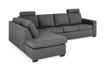 Crazy Limited Edition 4-sits Vänstervänd L-formad Schäslongsoffa i Tyg - Mörkgrå - Möbler - Soffa - Divansoffa & schäslongsoffa - 4 sits soffa med divan