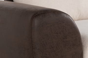 Cuba 4-sits Högervänd L-formad Schäslongsoffa i Konstläder/Tyg - Brun / Beige - Möbler - Soffa - Divansoffa & schäslongsoffa - 4 sits soffa med divan
