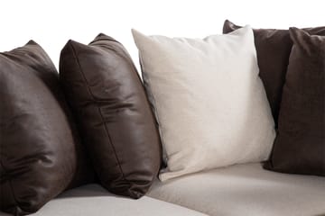 Cuba 4-sits Högervänd L-formad Schäslongsoffa i Konstläder/Tyg inkl Kuvertkuddar - Brun / Beige - Möbler - Soffa - Divansoffa & schäslongsoffa - 4 sits soffa med divan