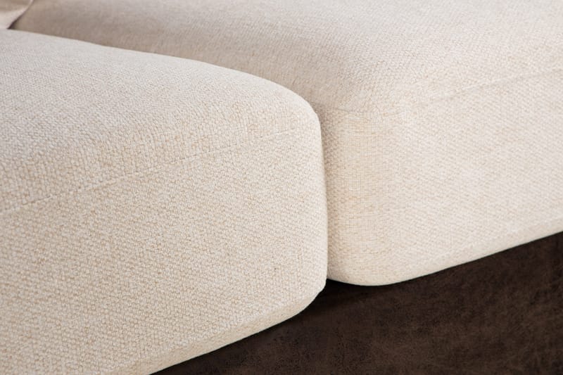 Cuba 4-sits Högervänd L-formad Schäslongsoffa i Konstläder/Tyg inkl Kuvertkuddar - Brun / Beige - Möbler - Soffa - Divansoffa & schäslongsoffa - 4 sits soffa med divan