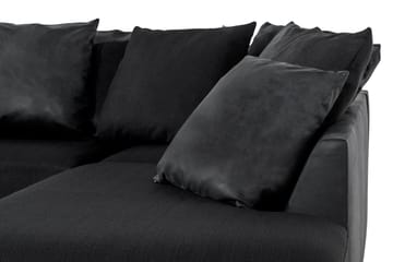 Cuba 4-sits Högervänd L-formad Schäslongsoffa i Konstläder/Tyg inkl Kuvertkuddar - Grå / Svart - Möbler - Soffa - Divansoffa & schäslongsoffa - 4 sits soffa med divan