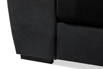Cuba 4-sits Högervänd L-formad Schäslongsoffa i Konstläder/Tyg inkl Kuvertkuddar - Grå / Svart - Möbler - Soffa - Divansoffa & schäslongsoffa - 4 sits soffa med divan