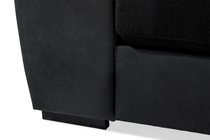 Cuba 4-sits Högervänd L-formad Schäslongsoffa i Konstläder/Tyg inkl Kuvertkuddar - Grå / Svart - Möbler - Soffa - Divansoffa & schäslongsoffa - 4 sits soffa med divan