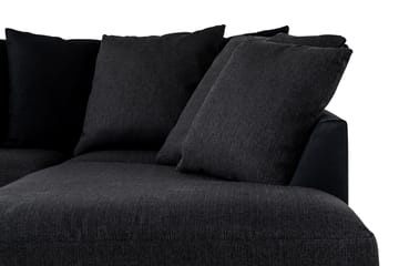 Cuba 4-sits Högervänd L-formad Schäslongsoffa i Konstläder/Tyg inkl Kuvertkuddar - Svart / Grå - Möbler - Soffa - Divansoffa & schäslongsoffa - 4 sits soffa med divan