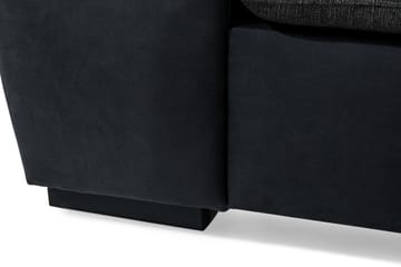 Cuba 4-sits Högervänd L-formad Schäslongsoffa i Konstläder/Tyg inkl Kuvertkuddar - Svart / Grå - Möbler - Soffa - Divansoffa & schäslongsoffa - 4 sits soffa med divan