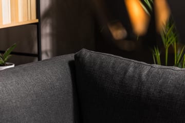 Cuba 4-sits Högervänd L-formad Schäslongsoffa i Konstläder/Tyg - Svart / Grå - Möbler - Soffa - Divansoffa & schäslongsoffa - 4 sits soffa med divan