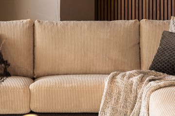 Cuba 4-sits Högervänd L-formad Schäslongsoffa i Manchester/Konstläder - Brun / Beige - Möbler - Soffa - Divansoffa & schäslongsoffa - 4 sits soffa med divan