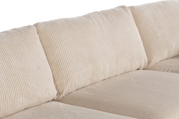 Cuba 4-sits Högervänd L-formad Schäslongsoffa i Manchester/Konstläder - Brun / Beige - Möbler - Soffa - Divansoffa & schäslongsoffa - 4 sits soffa med divan
