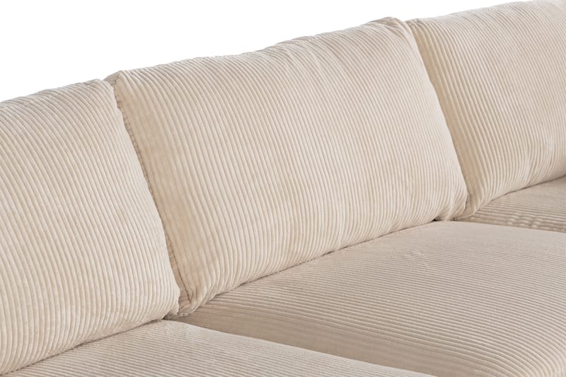 Cuba 4-sits Högervänd L-formad Schäslongsoffa i Manchester/Konstläder - Brun / Beige - Möbler - Soffa - Divansoffa & schäslongsoffa - 4 sits soffa med divan