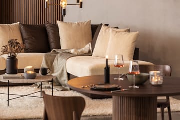Cuba 4-sits Högervänd L-formad Schäslongsoffa i Manchester/Konstläder inkl Kuvertkuddar - Brun / Beige - Möbler - Soffa - Divansoffa & schäslongsoffa - 4 sits soffa med divan