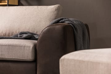 Cuba 4-sits Vänstervänd L-formad Schäslongsoffa i Konstläder/Tyg - Brun / Beige - Möbler - Soffa - Divansoffa & schäslongsoffa - 4 sits soffa med divan