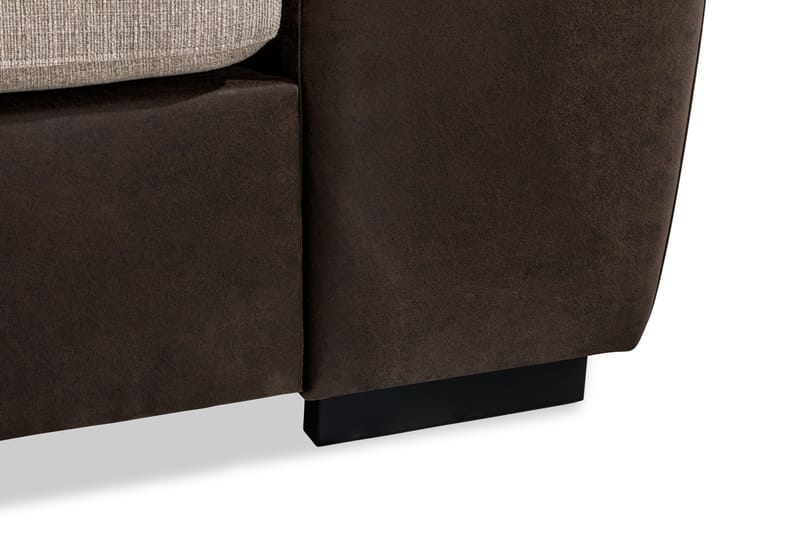 Cuba 4-sits Vänstervänd L-formad Schäslongsoffa i Konstläder/Tyg - Brun / Beige - Möbler - Soffa - Divansoffa & schäslongsoffa - 4 sits soffa med divan