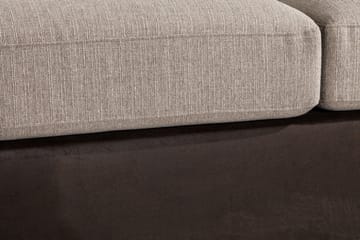 Cuba 4-sits Vänstervänd L-formad Schäslongsoffa i Konstläder/Tyg - Brun / Beige - Möbler - Soffa - Divansoffa & schäslongsoffa - 4 sits soffa med divan