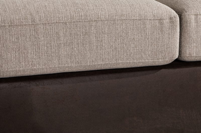 Cuba 4-sits Vänstervänd L-formad Schäslongsoffa i Konstläder/Tyg - Brun / Beige - Möbler - Soffa - Divansoffa & schäslongsoffa - 4 sits soffa med divan