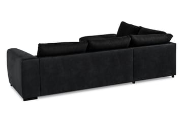 Cuba 4-sits Vänstervänd L-formad Schäslongsoffa i Konstläder/Tyg - Grå / Svart - Möbler - Soffa - Divansoffa & schäslongsoffa - 4 sits soffa med divan