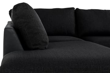 Cuba 4-sits Vänstervänd L-formad Schäslongsoffa i Konstläder/Tyg - Grå / Svart - Möbler - Soffa - Divansoffa & schäslongsoffa - 4 sits soffa med divan
