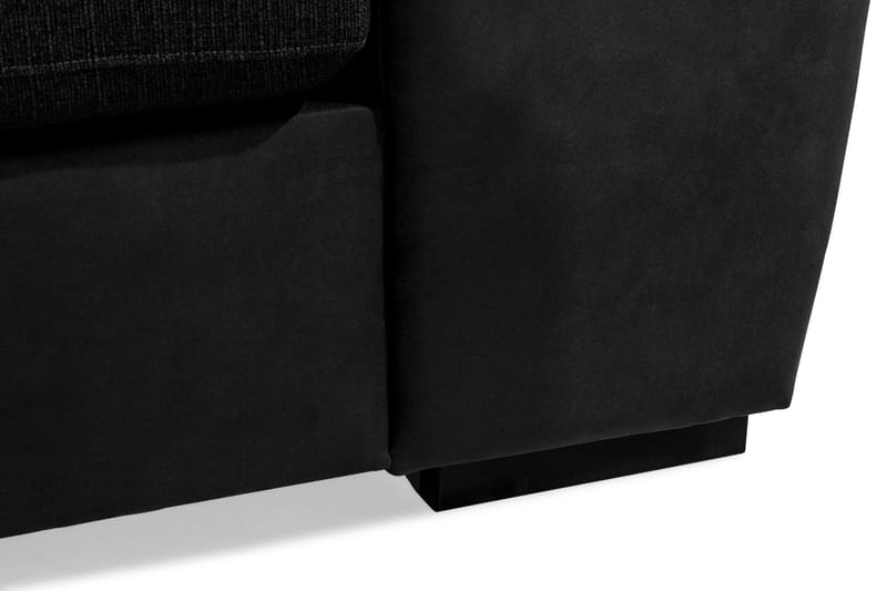 Cuba 4-sits Vänstervänd L-formad Schäslongsoffa i Konstläder/Tyg - Grå / Svart - Möbler - Soffa - Divansoffa & schäslongsoffa - 4 sits soffa med divan