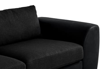 Cuba 4-sits Vänstervänd L-formad Schäslongsoffa i Konstläder/Tyg - Grå / Svart - Möbler - Soffa - Divansoffa & schäslongsoffa - 4 sits soffa med divan