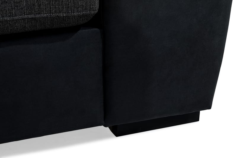 Cuba 4-sits Vänstervänd L-formad Schäslongsoffa i Konstläder/Tyg - Svart / Grå - Möbler - Soffa - Divansoffa & schäslongsoffa - 4 sits soffa med divan
