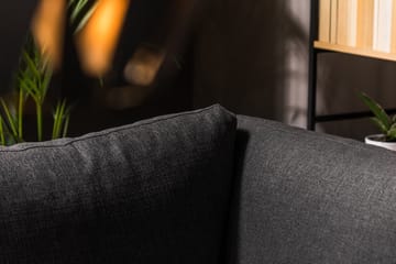 Cuba 4-sits Vänstervänd L-formad Schäslongsoffa i Konstläder/Tyg - Svart / Grå - Möbler - Soffa - Divansoffa & schäslongsoffa - 4 sits soffa med divan
