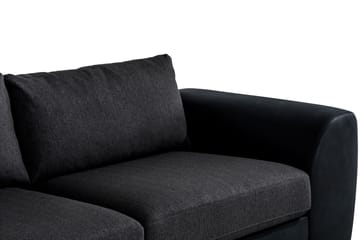 Cuba 4-sits Vänstervänd L-formad Schäslongsoffa i Konstläder/Tyg - Svart / Grå - Möbler - Soffa - Divansoffa & schäslongsoffa - 4 sits soffa med divan