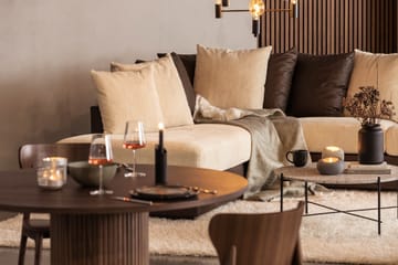 Cuba 4-sits Vänstervänd L-formad Schäslongsoffa i Manchester/Konstläder inkl Kuvertkuddar - Brun / Beige - Möbler - Soffa - Divansoffa & schäslongsoffa - 4 sits soffa med divan