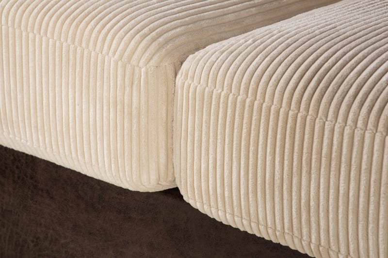 Cuba 4-sits Vänstervänd L-formad Schäslongsoffa i Manchester/Konstläder inkl Kuvertkuddar - Brun / Beige - Möbler - Soffa - Divansoffa & schäslongsoffa - 4 sits soffa med divan