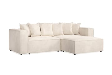 Cubo 4-sits L-formad Djup Modulsoffa med Divan i Manchester - Beige - Möbler - Soffa - Divansoffa & schäslongsoffa