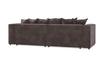 Cubo 4-sits L-formad Djup Modulsoffa med Divan i Sammet - Mörkgrå - Möbler - Soffa - Divansoffa & schäslongsoffa