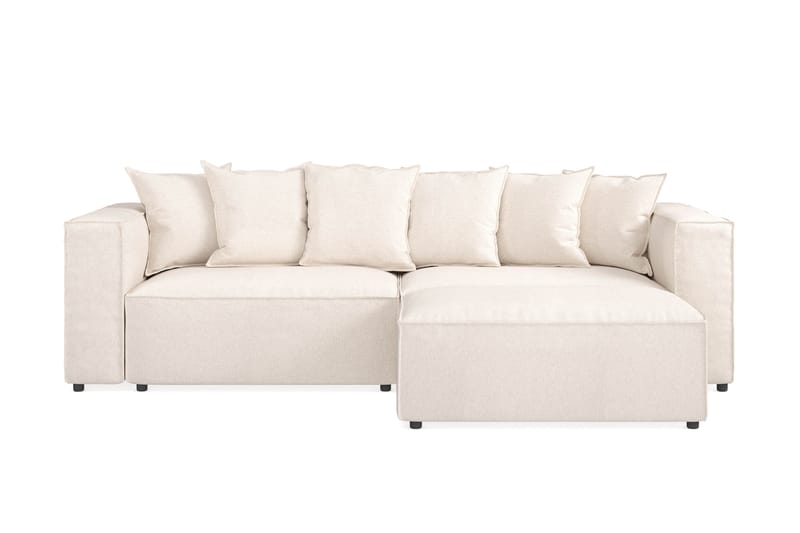 Cubo 4-sits L-formad Djup Modulsoffa med Divan i Tyg - Beige - Möbler - Soffa - Divansoffa & schäslongsoffa