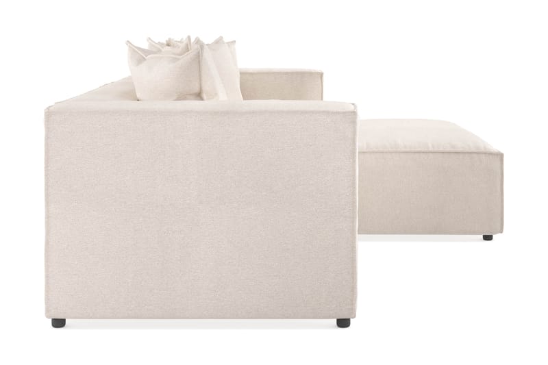 Cubo 4-sits L-formad Djup Modulsoffa med Divan i Tyg - Beige - Möbler - Soffa - Divansoffa & schäslongsoffa