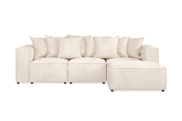 Cubo 4-sits Vändbar L-formad Djup Modulsoffa med Divan i Manchester - Beige - Möbler - Soffa - Divansoffa & schäslongsoffa - 3 sits soffa med divan