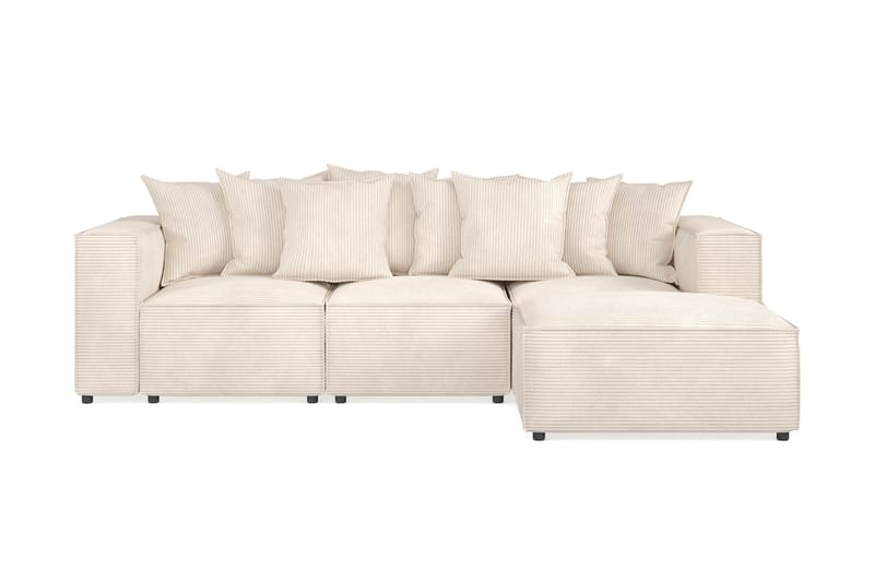 Cubo 4-sits Vändbar L-formad Djup Modulsoffa med Divan i Manchester - Beige - Möbler - Soffa - Divansoffa & schäslongsoffa - 3 sits soffa med divan