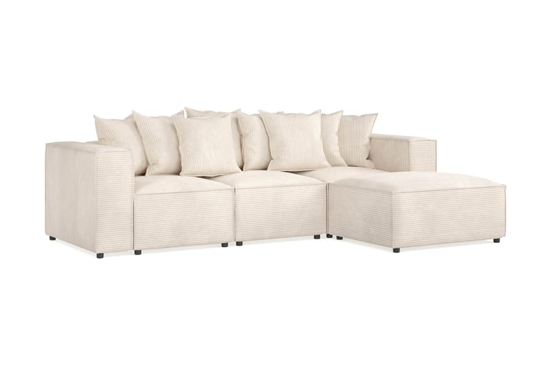 Cubo 4-sits Vändbar L-formad Djup Modulsoffa med Divan i Manchester - Beige - Möbler - Soffa - Divansoffa & schäslongsoffa - 3 sits soffa med divan